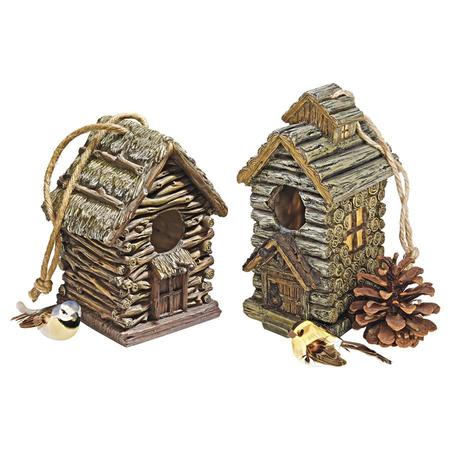 DESIGN TOSCANO Backwoods Bird House Collection: Set of Two HF933088